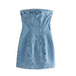 Vintage Washed Bodice Denim Dress