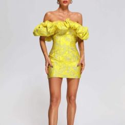 5Pcs Women Strapless Ruffle Jacquard Mini One piece Dresses