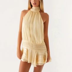 2Pcs Elegant Sexy Backless Casual Dress