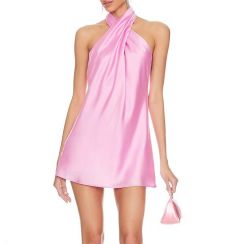 2Pcs Womens Fashion Hanging Neck Backless Short Dress