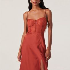 2Pcs Womens Chic Elegant Lace Corset Halter Dresses