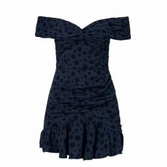 4Pcs Pleated Embellished Slim Fit Ruffle Dress