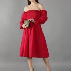 4Pcs Womens Fashion One Neck Dress