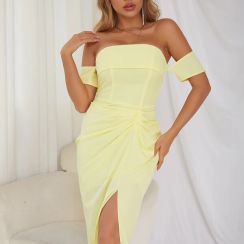 6Pcs Split Pleated Ruffle Womens Dresses